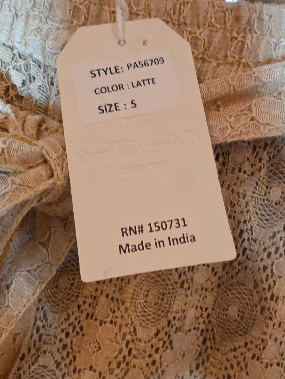 192p Boho Lace Wide-Leg Pants with Tie Waist - Cream - Picture 4 of 16